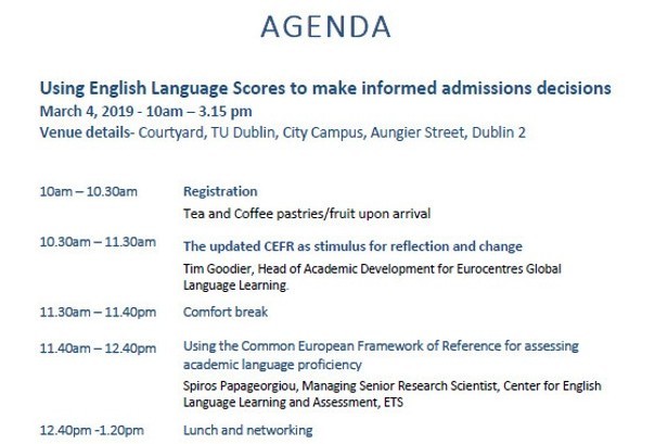 THEA, the IUA, and QQI team up with ETS TOEFL to host all-day information seminar on language indicators for international student admissions