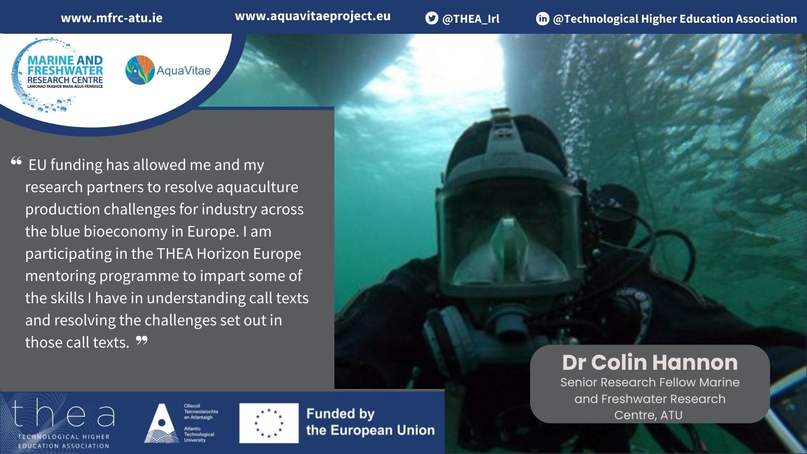Dr Colin Hannon, Senior Research Fellow Marine and Freshwater Research Centre, Atlantic Technological University